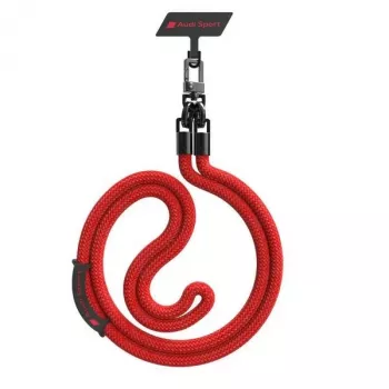 Cordon de téléphone universel Audi 120 cm 10 mm bandoulière rouge AUS-CBL10-RSQ/D1-RD