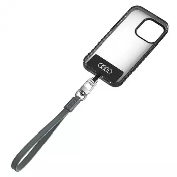 Cordon de téléphone universel AUDI 28 cm 10 mm cuir gris AU-HSLSL-GT/D1-GY