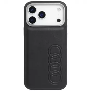 Coque MagSafe Audi TT en similicuir pour iPhone 17 Pro Max noir
