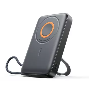 Batterie externe Joyroom JR-PBM02 22,5W 10000mAh 3-en-1 inductive magnétique compatible MagSafe avec câble intégré - Noir