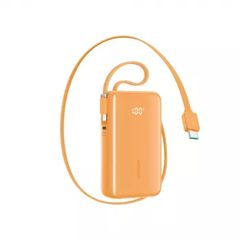 Batterie externe Joyroom JR-PR2 35W 10000mAh avec câbles USB-C et Lightning intégrés - orange