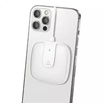 Chargeur sans fil magnétique USAMS US-CD153 15W pour iPhone 12/13/14/15 Series - blanc