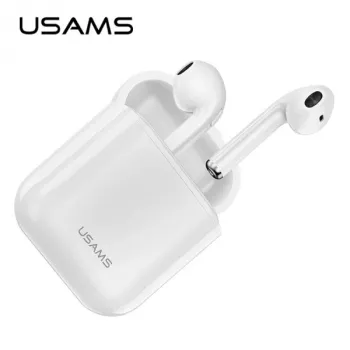 Écouteurs true wireless stéréo Bluetooth 5.0 USAMS LU Series avec boîtier de charge, blancs, BHULU01 (US-LU001)