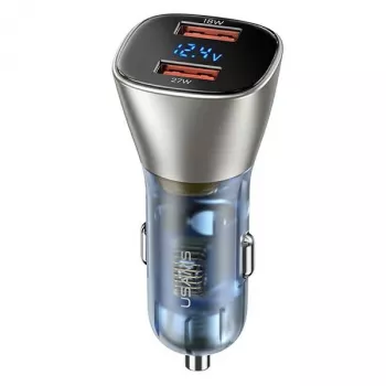 Chargeur de voiture USAMS C29 45W 2xUSB-A charge rapide or clair CC154CC01 (US-CC154)