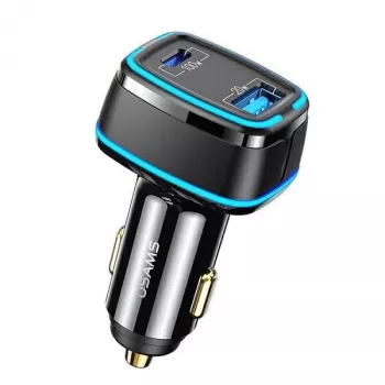 Chargeur mural USAMS T43 33W PD3.0 QC3.0 avec câble USB-C vers Lightning 1,2 m noir