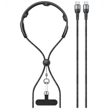 Câble USB-C USAMS SJ759 U89 100W charge rapide avec masseur, 1,2m, noir