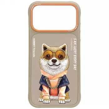 Coque Nimmy Glasses Cool Dog pour iPhone 17 Pro, beige
