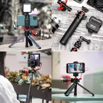 Mini trépied et perche à selfie ULANZI MT-16 avec rotule et griffe froide, noir