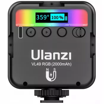 Éclairage vidéo LED RGB Ulanzi VL49, 2500K-9000K, 6W, 2000mAh