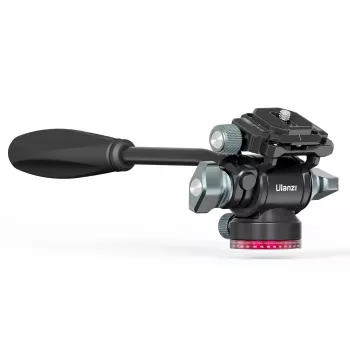 Tête fluide vidéo panoramique Ulanzi U-190 avec amortissement à huile, alliage d'aluminium, charge 5 kg, fixation rapide Arca-Swiss, panoramique 360°, noire
