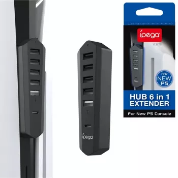 IPEGA hub USB/USB-C pour PS5 Slim Noir