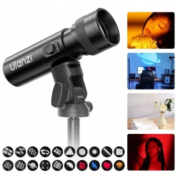 Projecteur LED ULANZI LM01 10 W avec gobos et filtres de couleur, zoom et effets