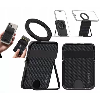 Support portefeuille MagSafe ULANZI ML25 2-en-1 porte-cartes et support téléphone pour iPhone - noir