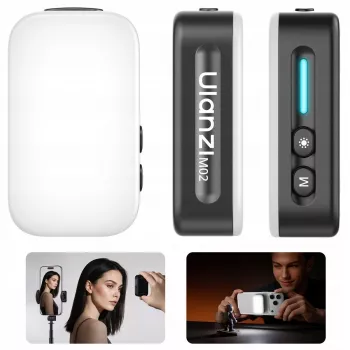 Lampe vidéo LED ULANZI M02 avec MagSafe, 7W, 5600K, USB-C