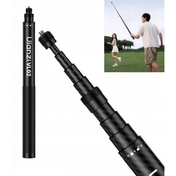 Perche à selfie / monopode en fibre de carbone Ulanzi VL02 2,7 m avec support de téléphone et adaptateur GoPro