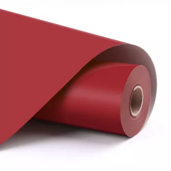 Film vinyle adhésif permanent LOKLIK mat rouge 30,5 x 180 cm (12 pouces x 6 pouces)