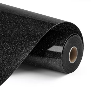 LOKLIK Vinyle thermocollant pailleté, noir, 30,5 x 90 cm