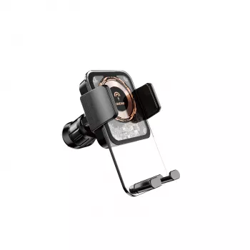 Support téléphone voiture Dudao F19 avec chargeur sans fil 15W - noir