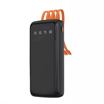 Dudao K6Pro Power bank universelle 10000mAh avec câble USB, USB-C, Lightning Noir (K6Pro-black)