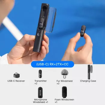 Microphone sans fil BOYA MAGIC-05 2,4 GHz USB-C - noir