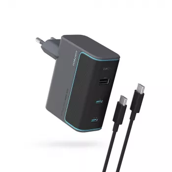CUKTECH CUKAD1003EUG Chargeur GaN 100W 2x USB-C 1x USB-A avec câble USB-C - Gris