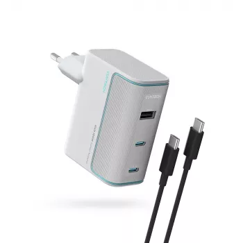 CUKTECH AD1003EU Chargeur mural GaN 100W 2x USB-C + USB-A avec câble - Blanc