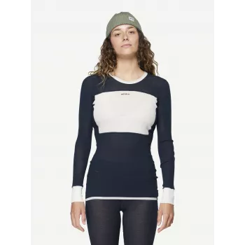 Devold Wool Mesh 190 Shirt Sous-couche femme - Ink/Offwhite, Taille S