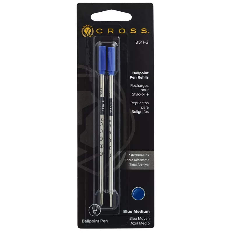 Recharges de stylo à bille Cross Medium bleu lot de 2