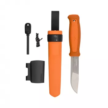 Couteau à lame fixe Morakniv Kansbol avec kit de survie, orange