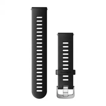 Bracelet de montre Garmin en silicone 20 mm noir pour Venu, Forerunner 645, Forerunner 245, Forerunner 55 - accessoire d'origine 010-11251-9P