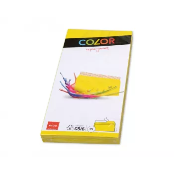 ELCO Color Envelope C5/6 (114 x 229 mm), without window, self-adhesive, 100 g/m², Yellow, 25 pcs (74617.72)