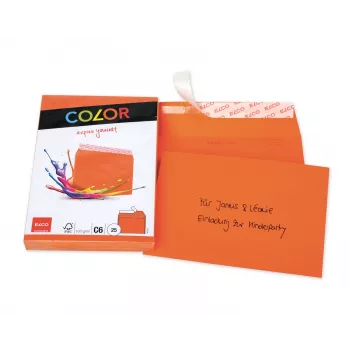 ELCO Color Envelope C6 (114 x 162 mm), without window, self-adhesive, 100 g/m², Orange, 25 pcs (74634.82)