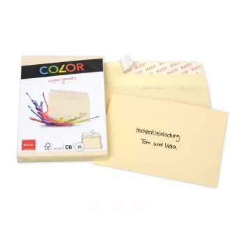 ELCO Color Envelope C6 (114 x 162 mm), without window, self-adhesive, 100 g/m², Chamois (cream), 25 pcs (74634.41)