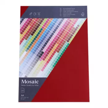 Papier à lettres Artoz Papier Mosaic Fire Red DIN A4 90 g/m² 25 feuilles