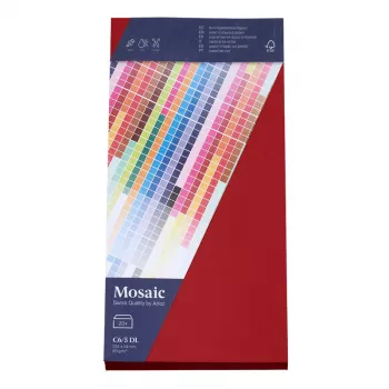 Artoz Papier Mosaic enveloppes DIN long sans fenêtre rouge lot de 20