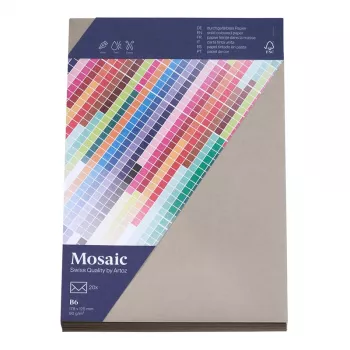 Enveloppes Artoz Papier Mosaic DIN B6 sans fenêtre, ciment, gommées (encollage à l'eau), 20 pièces