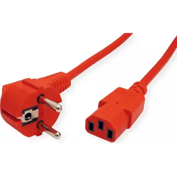 ROLINE Power Cable IEC320 C13, Straight, Red, 0.8 m