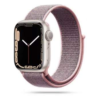 Bracelet Sport Loop TECH-PROTECT en nylon pour Apple Watch 4 / 5 / 6 / 7 / 8 / SE (38 / 40 / 41 mm) rose sable
