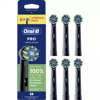 Têtes de brosse de rechange Oral-B Pro CrossAction noires lot de 6 (015424)