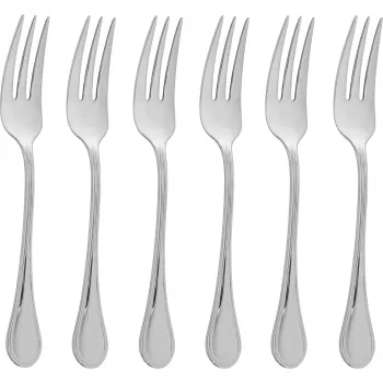 Sambonet Royal Inox Set de 6 fourchettes à gâteau - Coffret cadeau