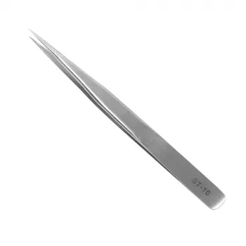 SBS Fast Skin pince à épiler à pointe coudée en acier inoxydable 9,5 cm argent