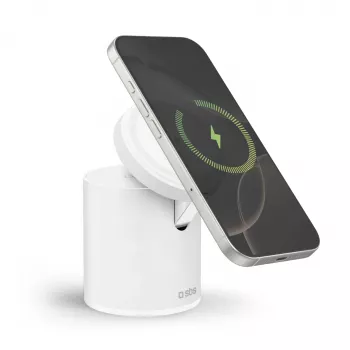 Station de charge magnétique sans fil 2-en-1 SBS - blanche