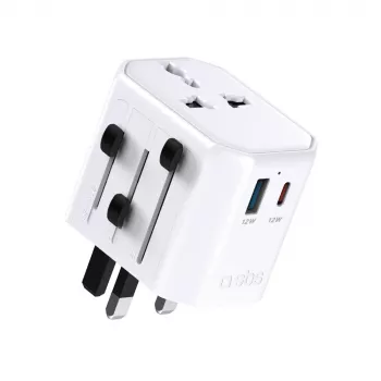 Adaptateur de voyage universel SBS TEADAPTUSBTCUNI USB-C USB-A blanc