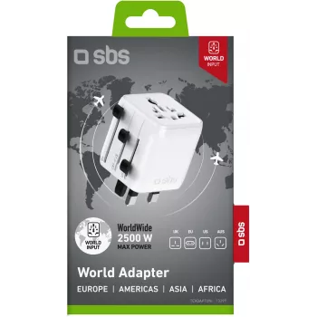 Adaptateur de voyage universel SBS TEADAPTUNI - blanc