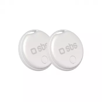Traqueur d'objets SBS Track My Circle compatible avec Apple Find My, lot de 2 - blanc