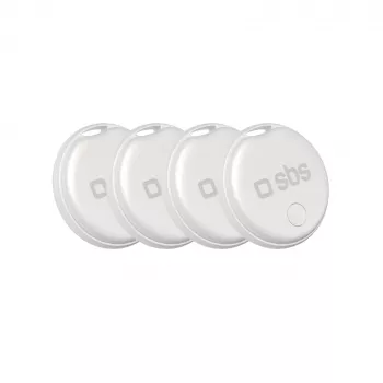 Traqueur SBS Track My Circle compatible avec Apple Find My - lot de 4 - blanc