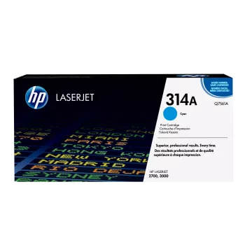 HP 314A Cartouche de toner originale Cyan Q7561A pour Color LaserJet 2700, 3000 Série