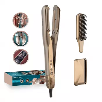 Lisseur et sèche-cheveux Cecotec AirLisse 2 en 1 ForceDry Duo, noir/rose gold