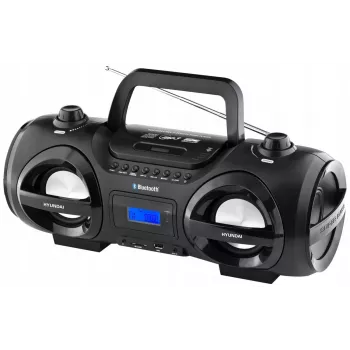 Hyundai TRC985BT Boombox CD portable avec Bluetooth, radio FM/AM, lecture MP3/USB, noir