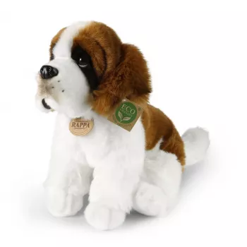 Rappa Peluche chien Saint-Bernard écologique, assis, 30 cm, marron/blanc/noir